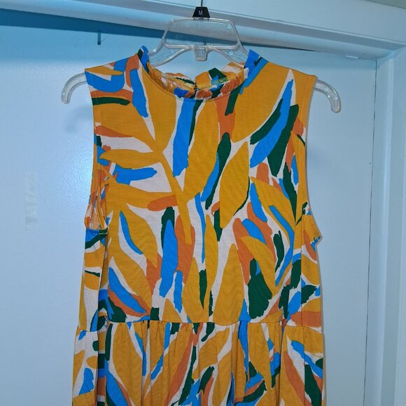 MTS Dress Sleeveless Tiered Hi Low Flowy sz L NWOT /B20 - Picture 2 of 8